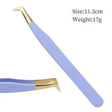 MyAoKuE-Up 1PC Purple Eyelash Tweezers Stainless Steel Superhard Tweezer High Precision Anti-Static Makeup Supplies Lash Extension Make UpTools - Multicolor - View 8