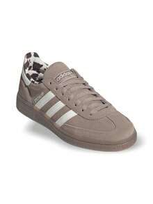 Adidas Handball Spezial 女款训练鞋，绒面革奶牛纹内衬，独家粉棕色/生胶底 JR5007 - 棕色 - 查看 2