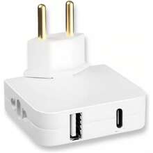 Benjamin Articulated Flexible Portable Bivolt Power Adapter With 4 Inputs, 1 USB And 1 USB-C Supports Current Up To 10A - 查看 10