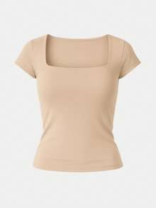 Kit 3 Women's Short Sleeve Suplex Blouse Cold Mesh Basic Blouse - Military Green, Nude and Black - View 3