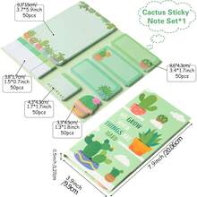 1 conjunto de notas adesivas de plantas de desenho animado, estilo fofo com padrão de chá com leite e frutas, notas adesivas para anotações manuais (adequadas para anotações diárias, cenário decorativo de manual)