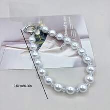 Handmade Colorful Crystal Beads Phone Lanyard, Luxury Pearl Phone Chain, Unique Small Wrist Strap Chain For Women