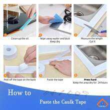 Self Adhesive White Caulk Tape - Waterproof | Bathroom, Toilet, Bathtub & Shower Sealing Strip