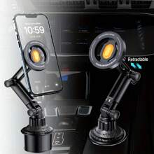 xnyocn 车载杯架磁性手机支架，单手操作可调节底座宽度，适用于大多数车载杯底座 - 彩色 - 查看 7