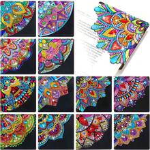 12pcs DIY Diamond Painting Bookmarks, Mandala Pattern DIY Bookmark Making Kit, Unique 5D Diamond Painting Bookmark Set, Includes Tools, Pendant Or Other Accessories, Reading Decor, Desktop Decor, Suitable As Gifts For Readers