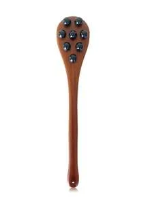 1pc Wooden Massage Tool With Long Handle, Scratching Massager With Round Massage Nodes, Suitable For Back, Limbs And Muscle Relaxation - Multicolor - View 8