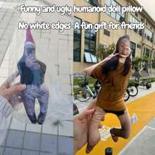 1个定制丑萌宠物抱枕 - DIY抽象设计，可个性化定制，适用于您的猫狗，无白边，是趣味礼物的完美之选，独一无二的宠物毛绒玩具