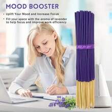 25/55/125 支白鼠尾草熏香棒，8.66 英寸，清新空气，适合瑜伽和冥想，净化心灵，消除负能量 - 薰衣草 - 查看 6