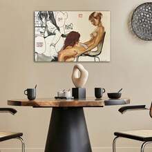 1pc Framed Eroticaa,Lgbt Art 2021 By . C. Zittermann Museum Grade Art Print Canvas Wall Hanging Decor,Canvas Wall Art Poster Decor Pictures For Room Home Aesthetic Decor,Suitable For Living Room,Bedroom,Bathroom,Study&Office,Cafe&Bar,Corridor Wall Decorationc - 框架 - 查看 5