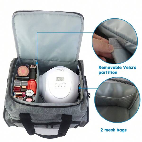 80 Bottles Nail Polish Storage Bag, Manicure Tool Makeup Cosmetic Handbag, Travel Luggage Portable Organizer, Large Capacity Multi-Functional Fashion Storage Bag