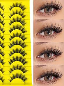 10 Pairs Of Cat-Eye Transparent, Natural, Thick And Soft False Eyelashes, D-Curled, Comfortable And Multi-Functional False Eyelashes - Fluffy Lashes - View 6