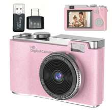 48MP 视频数码相机 8 倍数码变焦相机用于 Vlogging 2.4 英寸 IPS 屏幕可充电相机摄影专业相机适合青少年和初学者带读卡器、OTG、支持拍照、录制视频和网络摄像头，是感恩节圣诞节和新年礼物