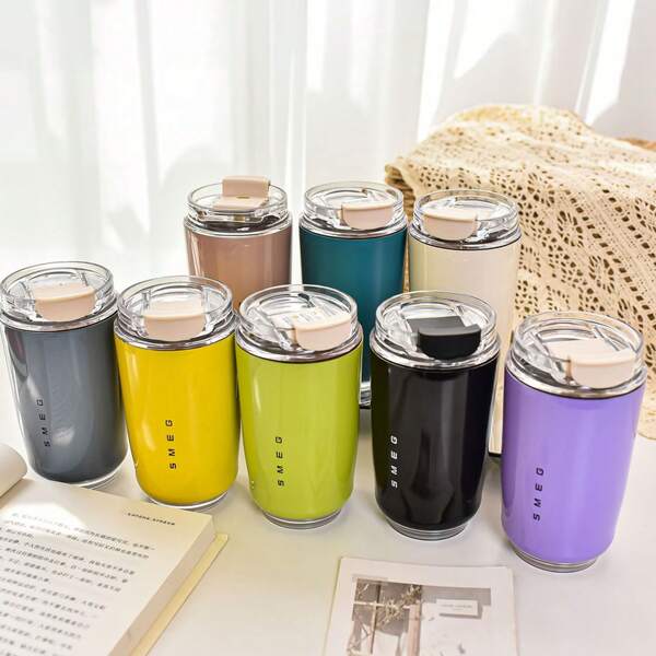 Nuova tazza da viaggio sottovuoto per bevande da ufficio, carina e compatta, in acciaio inossidabile 304, tazza da viaggio sottovuoto portatile a tenuta stagna con manico, mantiene le bevande calde/fredde