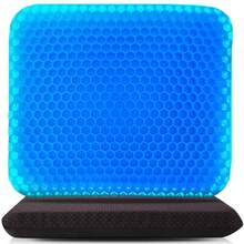 Cojin para Coxis y Ciatica Cojín de Gel de Nido de Abeja, Cojín Suave Que Puede Aliviar la Ciatica y el Dolor de Espalda, para Coche, Oficina, Computadora - Azul - Ver 7