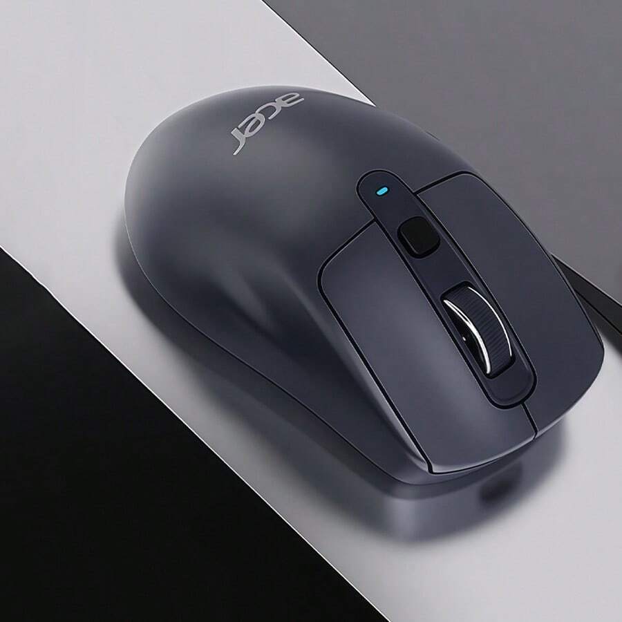 Acer 滑鼠OMR227 三台設備秒速切換（藍牙+2.4G） Type-C快充+持久續航 靜音按鍵耐磨材質 極簡輕薄 行動辦公室搭檔 多設備無線充電滑鼠 黑色 - 黑色 - 查看 1