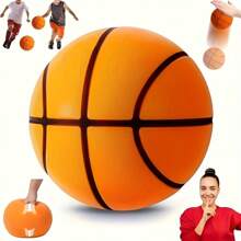 Balón de baloncesto silencioso de 7.09" - Pelota de entrenamiento sin ruido de alto rebote, apta para uso en interiores, material de TPU duradero, regalo perfecto para Navidad, Acción de Gracias y Halloween (naranja/azul/amarillo), accesorios de baloncesto, equipo deportivo de interior, equipo deportivo moderno, textura suave