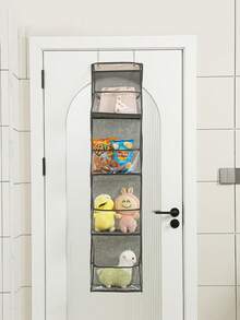 1 buc - Geantă de depozitare agățată pentru etajul 4/6, geantă de depozitare montată pe perete în spatele ușii, utilizată pentru a depozita gustări și diverse - genți de depozitare care economisesc spațiu pentru cosmetice, jucării și alte articole - montată pe perete, ceea ce este convenabil pentru cutii de depozitare în dormitoare, băi, birouri și dulapuri.