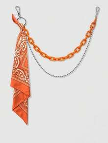 两件套嘻哈配饰：亚克力多层链条 + 方巾，休闲街头嘻哈风格 - 彩色 - 查看 7