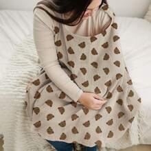 1 件女士哺乳巾，100% 机织面料哺乳围巾，印花设计，透气遮光，适合婴儿车、汽车座椅和哺乳，新妈妈，14 岁以上