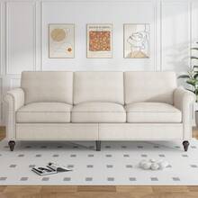Modern Linen Loveseat With Armrest, Small Couchs For Living Room, 2-Seater Sofa For Apartment, Small Spaces, Bedroom - 米色 - 查看 2