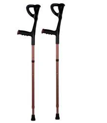 Par De Muletas Canadienses Reforzadas Plegables Doradas con funda - Bronce - Ver 1