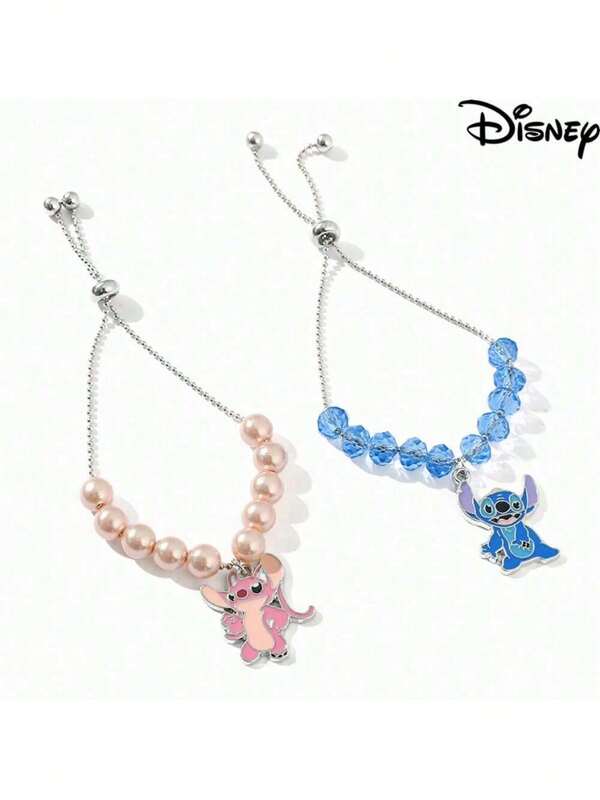 Disney 1PC Disney Officially Licensed Stitch Metal Bracelet Blue & Pink Options Cartoon Style IP Accessory Holiday Gift For All Ages Perfect For Stitch Fans & Cartoon Lovers