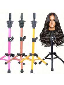 Tripod Penyangga Wig 23 Inci yang Dapat Diatur - 5 Warna, Bahan Logam Berkualitas Tinggi, Desain Lipat Portabel, Cocok untuk Kepala Manekin, Pembuatan dan Penataan Wig Profesional, Penggunaan Dewasa - 23 inci - View 2