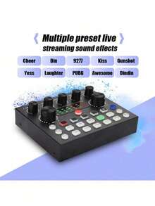 Equipo para podcast BM800, incluye interfaz de audio V8s y micrófono de condensador cardioide, adecuado para portátil, vlog, transmisión en vivo y estudio de grabación - Negro y dorado - Ver 6