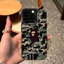 Camouflage Ape Man Pattern Phone Case |   Drop - Proof & Shockproof, Frosted Texture IMD Compatible With IPhone X, XS, XR, XS Max, 11, 12, 13, 14, 15, 16 Pro Max - 黑色 - 查看 5