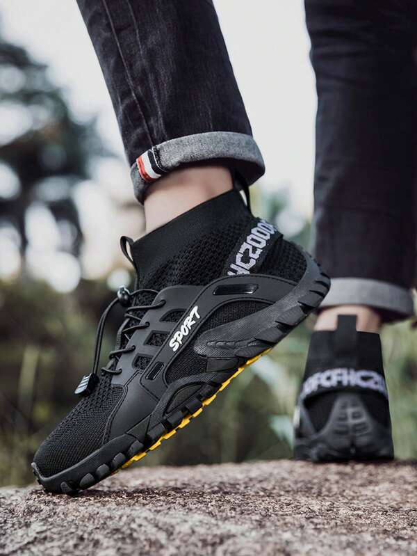 Men's Lightweight Non-Slip Water Shoes, Suitable For Beach, Stream, Hiking, Surfing, Swimming, Boating In Summer