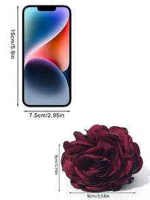 1个女士优雅大号多层布艺花朵发夹，是派对、舞会、校园和日常生活的完美发饰，适合波西米亚风情人节、校园、秋冬季节、度假装扮、夏季海滩度假等场合，也是送给女性的情人节礼物和旅行必备单品。 - 酒紅色 - 查看 3