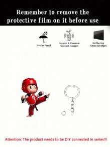 1 Taekwondo Junge, 2D Acryl Anhänger. Sportlicher Stil Muster sehr cooles Design, kann als multifunktionaler Schlüsselanhänger, dekoratives Geschenkaccessoire, Innenraum-Hängedekoration und DIY Rucksack-Anhänger verwendet werden, perfektes Geschenk, ohne Batterie erforderlich Schul- und Autoaccessoires, süße Goth Y2K Taschenaccessoires, Schlüsselbänder mit ID-Halter, Autoaccessoires, Taschenanhänger