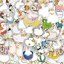 SCXXBSW 50pcs Simple Drawing Duck Exquisite Cartoon Graffiti Stickers DIY Decoration Skateboard Notebook Guitar Waterproof Stickers - Multicolor - View 11
