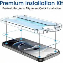 amFilm [2+4 Piezas] OneTouch Compatible con 17 Pro 6.3'' (2025) Protector de Pantalla, Mica Cristal Vidrio Templado,con Protector de Lente de Cámara, Instalación en 30 Segundos - IPH16E-6.1" - Ver 4