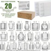 Glas-Budenvasen-Set mit 20 Stück, Mini-Klare Budenvase für Großbestellungen, Kleine Vintage-Blumenvasen für Hochzeiten, Partys und dekorative Tischdekoration zu Hause - Transparent - Übersicht 3