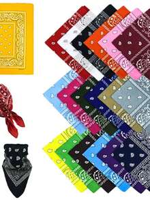 Kit 12/24/36/48 Printed Bandanas And Scarves - Rock Fashion - Polyester - Multicolor - View 1