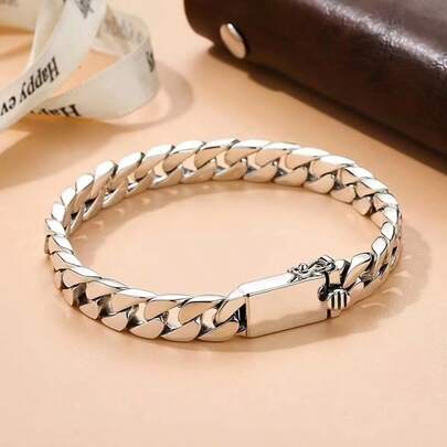 SeuSuk 1pc Fashionable Cuban Link Bracelet, Personalized Punk Rock Suitable For Women Daily, Party, Rock Jewelry Gift