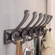 门上挂钩，无需钻孔壁挂式衣帽架，衣帽架，玄关衣橱挂钩，多功能家用衣架 - 彩色 - 查看 1