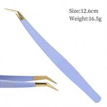 MyAoKuE-Up 1PC Purple Eyelash Tweezers Stainless Steel Superhard Tweezer High Precision Anti-Static Makeup Supplies Lash Extension Make UpTools - Multicolor - View 11