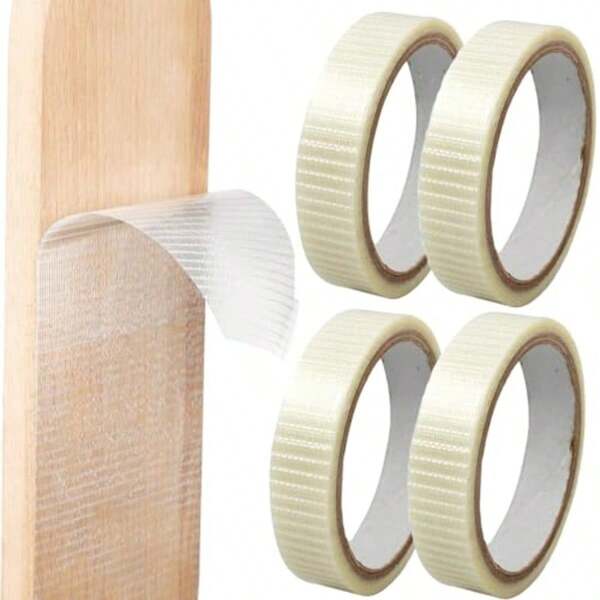 4 Pcs Fiberglass Cricket Bat Tape Rolls Anti Scuff Sheet Tape Side Face Protection Tape For Cricket Bat High Viscosity Fiberglass 24MM*30M