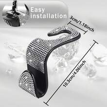 Sparkling Rhinestone Car Seat Headrest Hook, Durable Backseat Storage Hanger For Purse, Bag, Coat - Organizer Accessory, Fit For SUV, Truck, Sedan - one-size - View 7