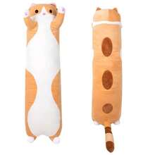 50cm Cute Cat Pillow Plush Long Body Pillow Cuddle Cartoon Stuffed Animals Cat Plushie Hugging Pillow, Cuddly Soft Long Kitten Body Pillow Doll Cat Cushion Toy For Kids Girlfriend, Holiday Gifts, Valentine's Day Gifts