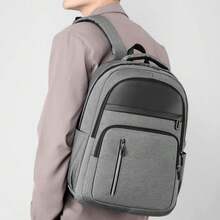Backpack For Men, Large Capacity Business 13in Laptop Backpack Casual Nylon Rucksack For Traveling Work (Grey) - Gray - View 5
