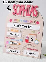 Customized "First Day Of School" Sign, Customized "Last Day Of School" Sign, Customized Name Tag, Reusable Preschool/Kindergarten Return To School Sign, "First Day Of School" Announcement Board, Personalized Back To School Sign
