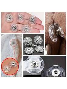 20pcs Transparent Invisible Snap Buttons - Secure, Invisible Fasteners Suitable For Sweaters And Shirts, Anti-Exposure Design, Transparent Snap Invisible Snap Plastic Buttons Clothing Accessories - Multicolor - View 9