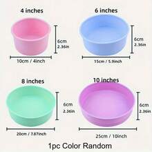 1pc Color Random Silicone Round Cake Mold, 4"/6"/8"/10" | Multipurpose DIY Baking & Pudding Tool, Oven , Ideal For New Year's Celebrations, Kitchen Baking Essentials, Colorful Cake Molds, Silicone Mold