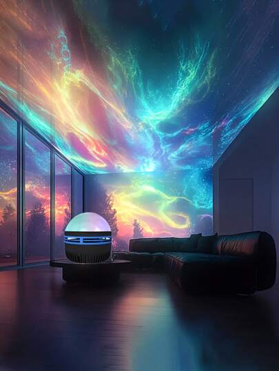 1 北极光星空氛围灯，带多色 LED 投影夜灯、多色图案和遥控器、星系星星投影仪、卧室夜灯投影仪、水波投影仪、星空投影仪，用于家居装饰、家庭影院、露营、婚礼装饰、流浪夜灯卧室、客房大厅 - 包括遥控器、情人节礼物、生日和各种节日礼物