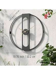 1pc 20-Inch European & American Style Simple Iron Painted Large Wall Clock, Modern Fashion Double-Layer Material Wall Decor Clock Suitable For Living Room, Hall, Exhibition Hall, Silent Non-Ticking Clock, Villa Wall Decoration Clock, Gift Home Decor Room Decor