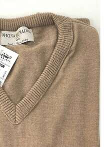 Basic V-Neck Knit Top, Fall/Winter, Regular Fit - Beis - Ver 2