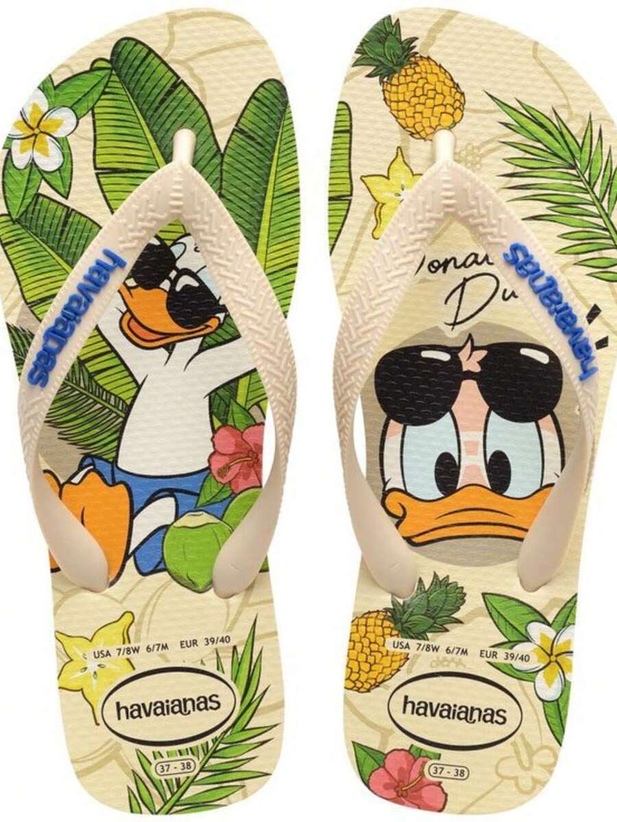 Soft And Lightweight  Character Print Flip-Flops For Adults And Children - 唐老鴨 - 查看 1